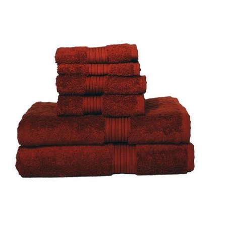 BALTIC LINEN Baltic Linen 0353163260 Egyptian Majestic  Heavy Weight Cotton 6 Piece Towel Set - Red 3531632600000